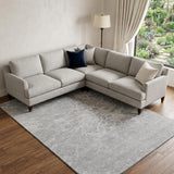 8' X 10' Silver And Gray Abstract Washable Area Rug With UV Protection