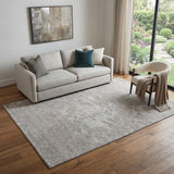 5' X 8' Taupe And Ivory Abstract Washable Area Rug With UV Protection