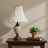 Eggshell Linen Piped Bell Lamp Shade