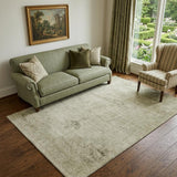 5' X 8' Beige And Brown Oriental Washable Area Rug With UV Protection