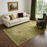 5' X 8' Gold And Wheat Oriental Washable Area Rug With UV Protection