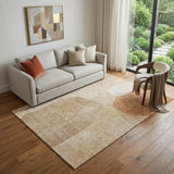 5' X 8' Rust And Copper Abstract Washable Area Rug With UV Protection