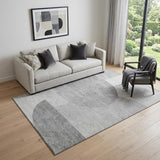 5' X 8' Gray And Silver Geometric Washable Area Rug With UV Protection