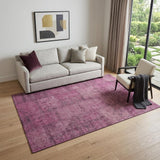5' X 8' Blush And Gray Patchwork Washable Area Rug With UV Protection