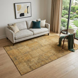 5' X 8' Copper And Gray Patchwork Washable Area Rug With UV Protection