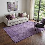 5' X 8' Purple And Gray Patchwork Washable Area Rug With UV Protection