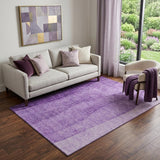 5' X 8' Purple And Ivory Ombre Washable Area Rug With UV Protection