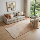 5' X 8' Terra Cotta And Beige Abstract Washable Area Rug With UV Protection