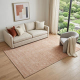 5' X 8' Coral And Ivory Floral Washable Area Rug With UV Protection