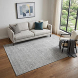 5' X 8' Gray And Ivory Floral Washable Area Rug With UV Protection