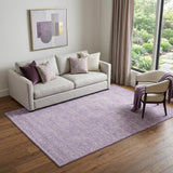 5' X 8' Lavender And Ivory Floral Washable Area Rug With UV Protection