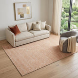 5' X 8' Peach And Ivory Floral Washable Area Rug With UV Protection