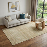 5' X 8' Copper And Ivory Tribal Washable Area Rug With UV Protection