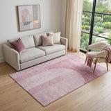 5' X 8' Blush And Ivory Geometric Washable Area Rug With UV Protection
