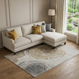 8' X 10' Taupe Brown And Ivory Faux Bois Washable Area Rug With UV Protection