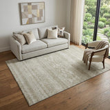 5' X 8' Khaki And Ivory Southwestern Washable Area Rug With UV Protection