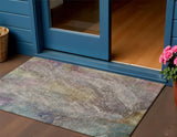 3' X 5' Beige And Gray Abstract Washable Indoor Outdoor Area Rug
