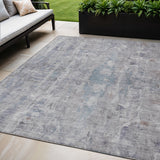 5' X 8' Taupe And Gray Abstract Washable Indoor Outdoor Area Rug
