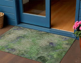 3' X 5' Green And Purple Abstract Washable Indoor Outdoor Area Rug