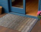 3' X 5' Brown And Beige Striped Washable Indoor Outdoor Area Rug