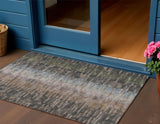 3' X 5' Granite Gray Brown And Gray Abstract Washable Indoor Outdoor Area Rug