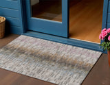 3' X 5' Brown Taupe And Ivory Abstract Washable Indoor Outdoor Area Rug