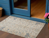 3' X 5' Beige And Gray Medallion Washable Indoor Outdoor Area Rug