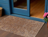 3' X 5' Chili Red And Copper Medallion Washable Indoor Outdoor Area Rug