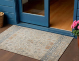 3' X 5' Beige And Gray Tribal Washable Indoor Outdoor Area Rug