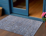 3' X 5' Blue And Brown Ikat Washable Indoor Outdoor Area Rug
