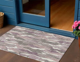 3' X 5' Blush And Ivory Striped Washable Indoor Outdoor Area Rug