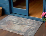 3' X 5' Taupe Coral And Sage Cactus Washable Indoor Outdoor Area Rug