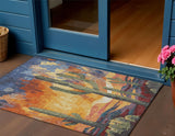 3' X 5' Terra Cotta Blue And Plum Cactus Washable Indoor Outdoor Area Rug