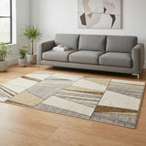 5' X 8' White And Black Geometric Area Rug