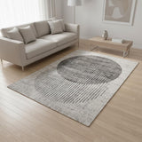 5' X 8' Gray And White Geometric Area Rug