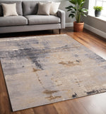 5' X 8' Taupe Brown And Gray Abstract Area Rug