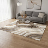 5' X 8' Cream And Beige Abstract Area Rug