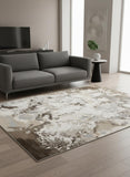 5' X 8' Taupe And Cream Abstract Area Rug