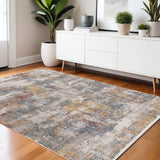 4' X 6' Cream And Brown Striped Area Rug