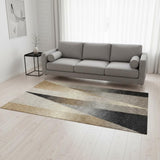 5' X 8' Gray Brown And Beige Geometric Area Rug