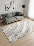 5' X 8' Taupe Gray And Ivory Abstract Area Rug