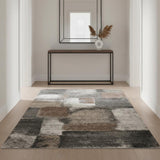 4' X 6' Gray Brown And Ivory Abstract Area Rug
