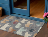3' X 5' Gray Ivory And Beige Bear Washable Indoor Outdoor Area Rug
