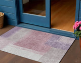 3' X 5' Blush Ivory And Gray Abstract Washable Indoor Outdoor Area Rug