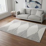 5' X 8' Gray And Beige Geometric Area Rug