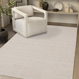 5' X 8' Cream And Beige Geometric Area Rug