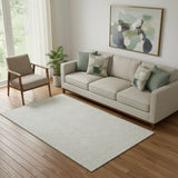 5' X 8' Ivory And Beige Polka Dot Washable Area Rug With UV Protection