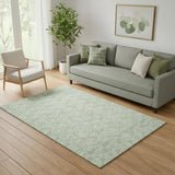 5' X 8' Mint Green And Ivory Polka Dot Washable Area Rug With UV Protection