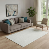 5' X 8' Ivory And Beige Geometric Washable Area Rug With UV Protection
