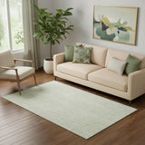 5' X 8' Mint Green And Ivory Striped Washable Area Rug With UV Protection